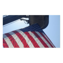 Fire Truck American Flag Aerial Tower Business Card