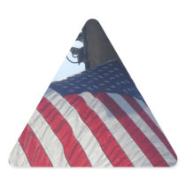 Fire Truck American Flag Aerial Tower Triangle Sticker