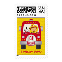 Fire Truck Birthday Boy Stamps