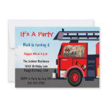 Fire Truck Birthday Invitation