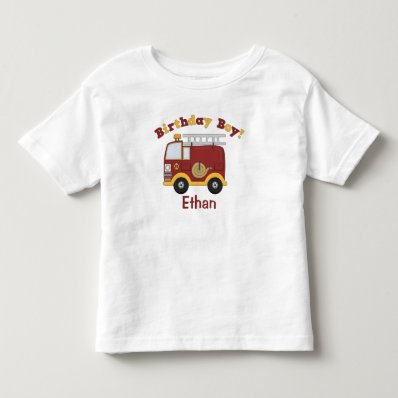 Fire Truck Birthday Kids Personalized T Shirt