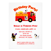 Fire Truck Children’s Birthday Invitation