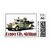 Fire Truck - Copper City, Michigan postage by RichardBrowne Fire Truck - Copper City, Michigan postage