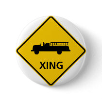 Fire Truck Crossing Highway Sign buttons by wesleyowns Fire Truck Crossing Highway Sign buttons