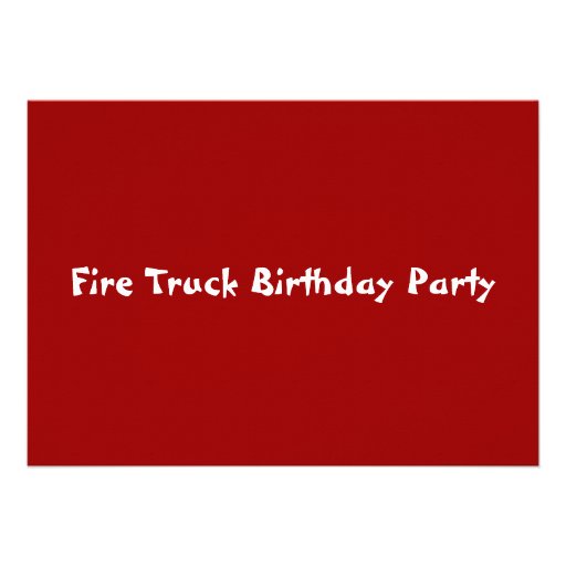 Fire Truck Engine Firefighter Birthday Invitations
