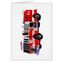 FIRE TRUCK GREETING CARD