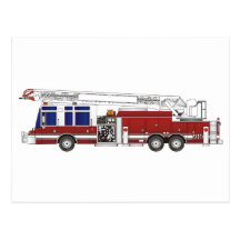Fire Truck Ladder Postcards