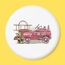 Fire Truck Pedal Car Round Magnet magnets