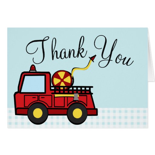 Fire Truck Thank You Card Zazzle Fire Truck Thank You Card Zazzle