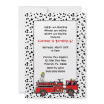 Fire Truck with Dalmation Birthday Party Invite