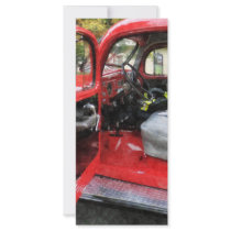 Fire Truck With Fireman's Uniform Full Color Rack Card