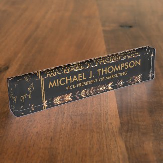 Fire Water Monogrammed Nameplates