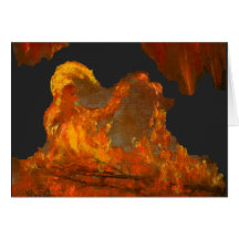 Fire with Jester Oil Painting Greeting Cards