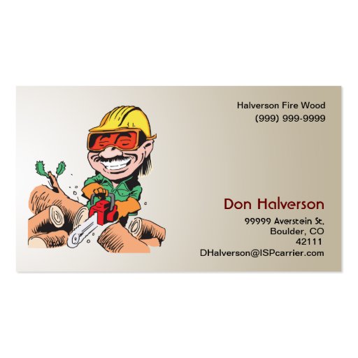 Fire Wood Business Card Template (front side)