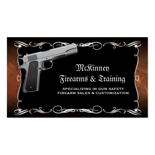 Firearm Gunsmith Gun Shop Business Cards (front side)