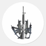 Firearm Middle Finger Round Sticker