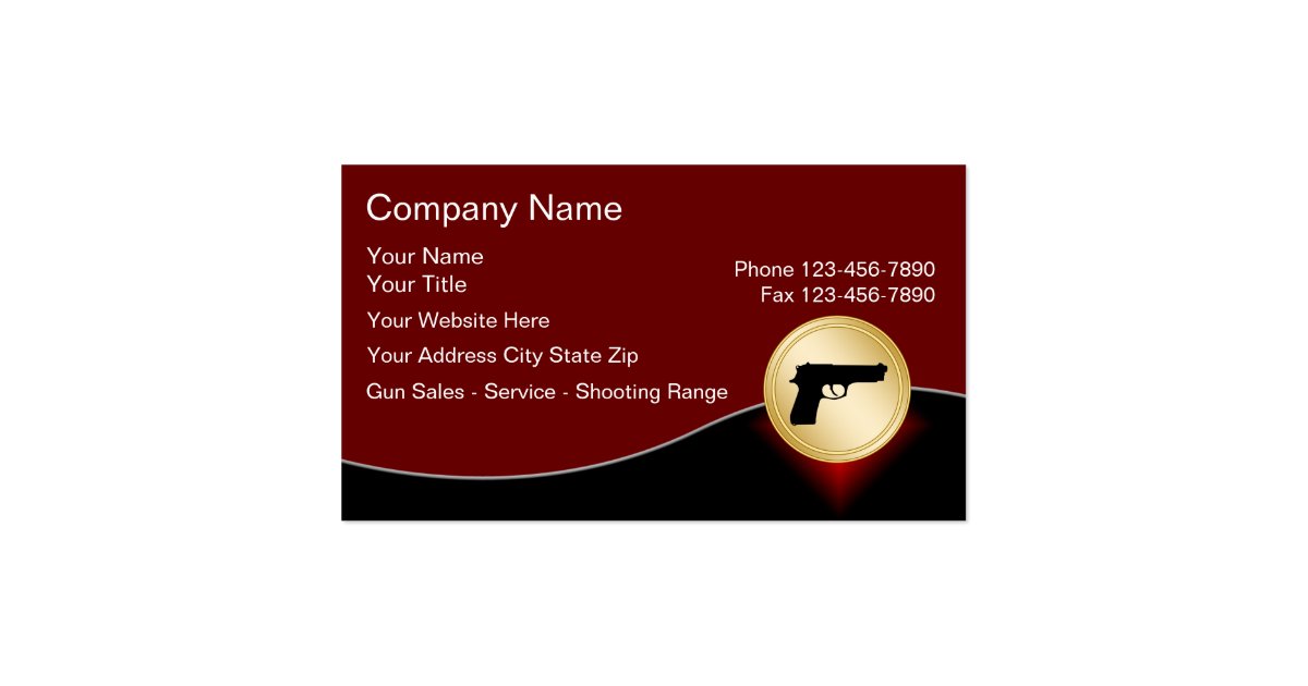 firearms business cards zazzle craft business cards
