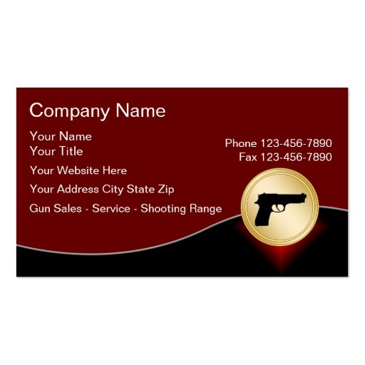 Firearms Business Cards (front side)