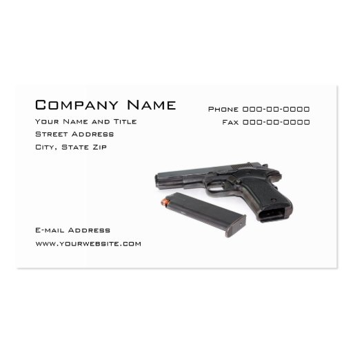 Firearms Dealer Business Card (front side)