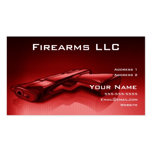 Firearms dealer Business Card (front side)
