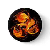 Fireball Abstract Art Button (round)