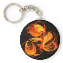 Fireball Abstract Art Keychain