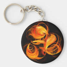 Fireball Abstract Art Keychain