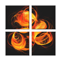 Fireball Abstract Art Quad Canvas Print