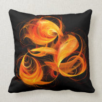 Fireball Abstract Art Throw Pillow