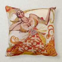 Firebird, Ballerina for Ballet Russes by Bakst Pillow