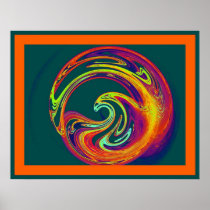 firebird, phoenix, posterized, fractal, apophysis, art, paint, paintshop, graphics, design, wall, deco, decor, flower, butterfly, flowers, butterflies, birds, bird, swirls, colorful, color, line, abstract, fairy, fantasy, painting, fire, flame, flames, fractals, sci-fi, geometric, Poster with custom graphic design