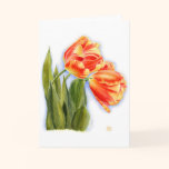 Firebloom Tulips watercolor art greeting card cards