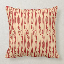 Firebrick/Beige American MoJo Throw Pillows