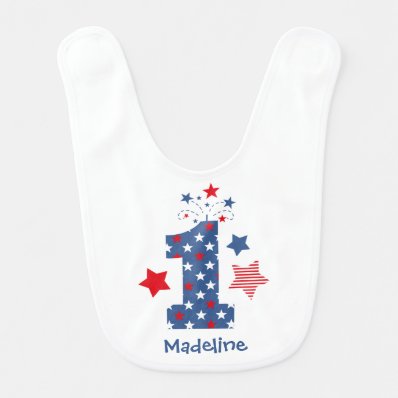 Firecracker 1st Birthday Bibs