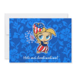 Firecracker Hula Girl Patriotic Invitations