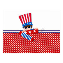 Firecracker Kid Red Dots postcards