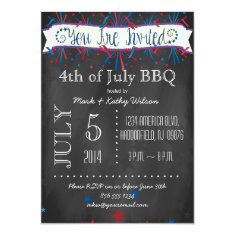   Firecrackers & Stars 4th of July Party Invitation