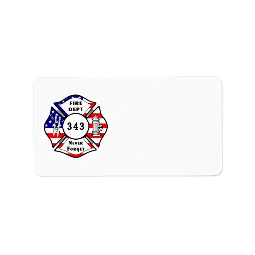 Firefighter 9/11 Never Forget 343 Address Label