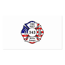 Firefighter 9/11 Never Forget 343 Business Card