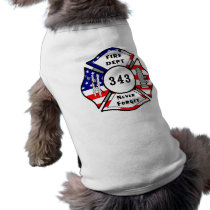 Firefighter 9/11 Never Forget 343 Doggie T Shirt