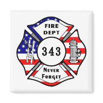 Firefighter 9/11 Never Forget 343 Fridge Magnets