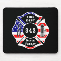 Firefighter 9/11 Never Forget 343 Mousepad