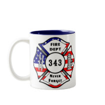 Firefighter 9/11 Never Forget 343 Mugs