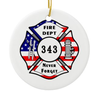 Firefighter 9/11 Never Forget 343 ornament