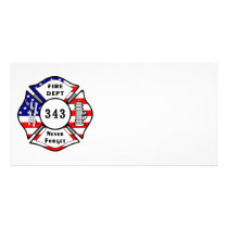 Firefighter 9/11 Never Forget 343 Photo Card Template