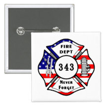 Firefighter 9/11 Never Forget 343 Pins