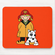 Firefighter and Dog Mousepad