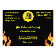 Firefighter Baby Shower Invitation