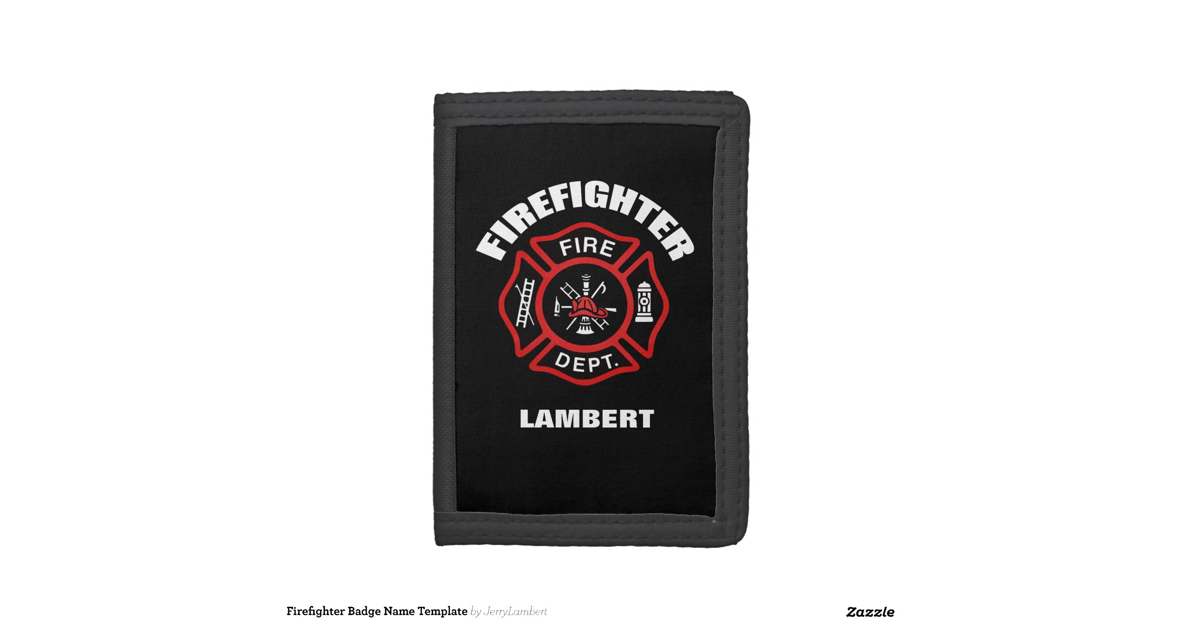 Firefighter Badge Name Template Trifold Wallets Zazzle