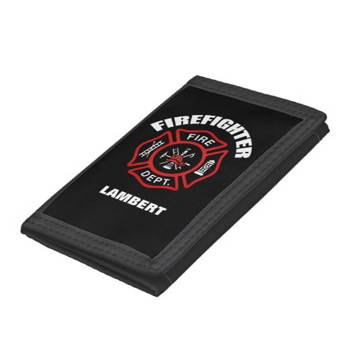 Firefighter Badge Name Template Nylon Trifold Wallets Zazzle